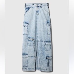 Cargo Light Blue Denim Maxi dress